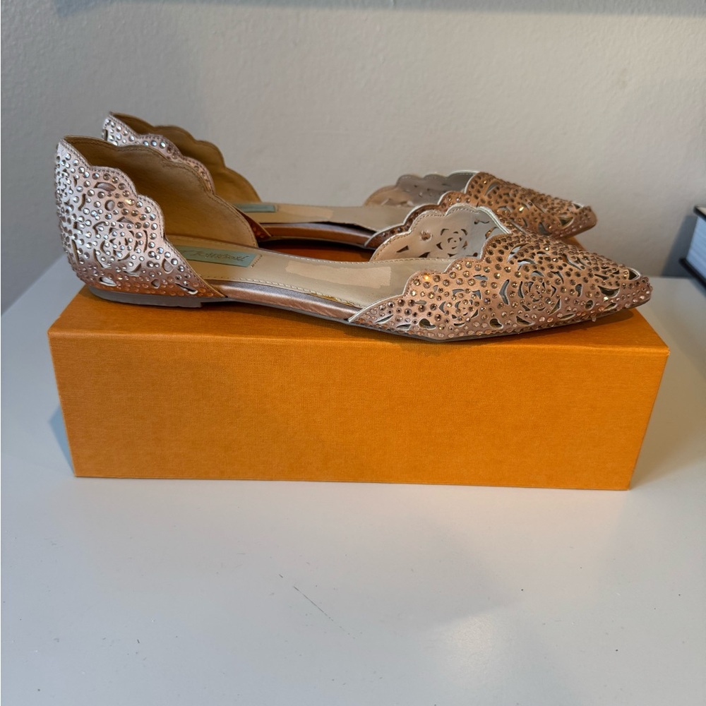 Betsy Johnson Rhinestone Metallic Flats - Picture 7 of 11